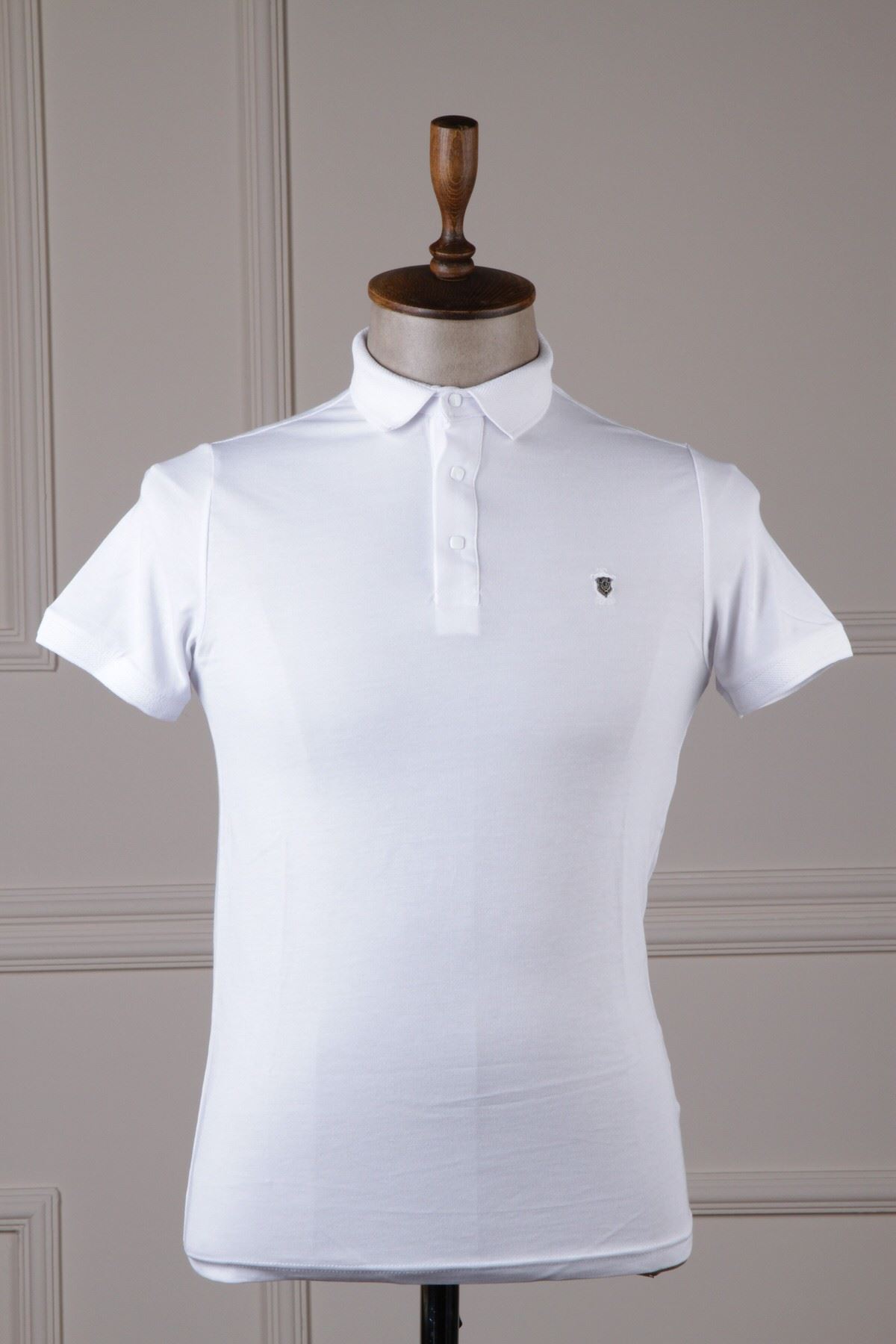 Erkek Polo Yaka T-Shirt - Beyaz