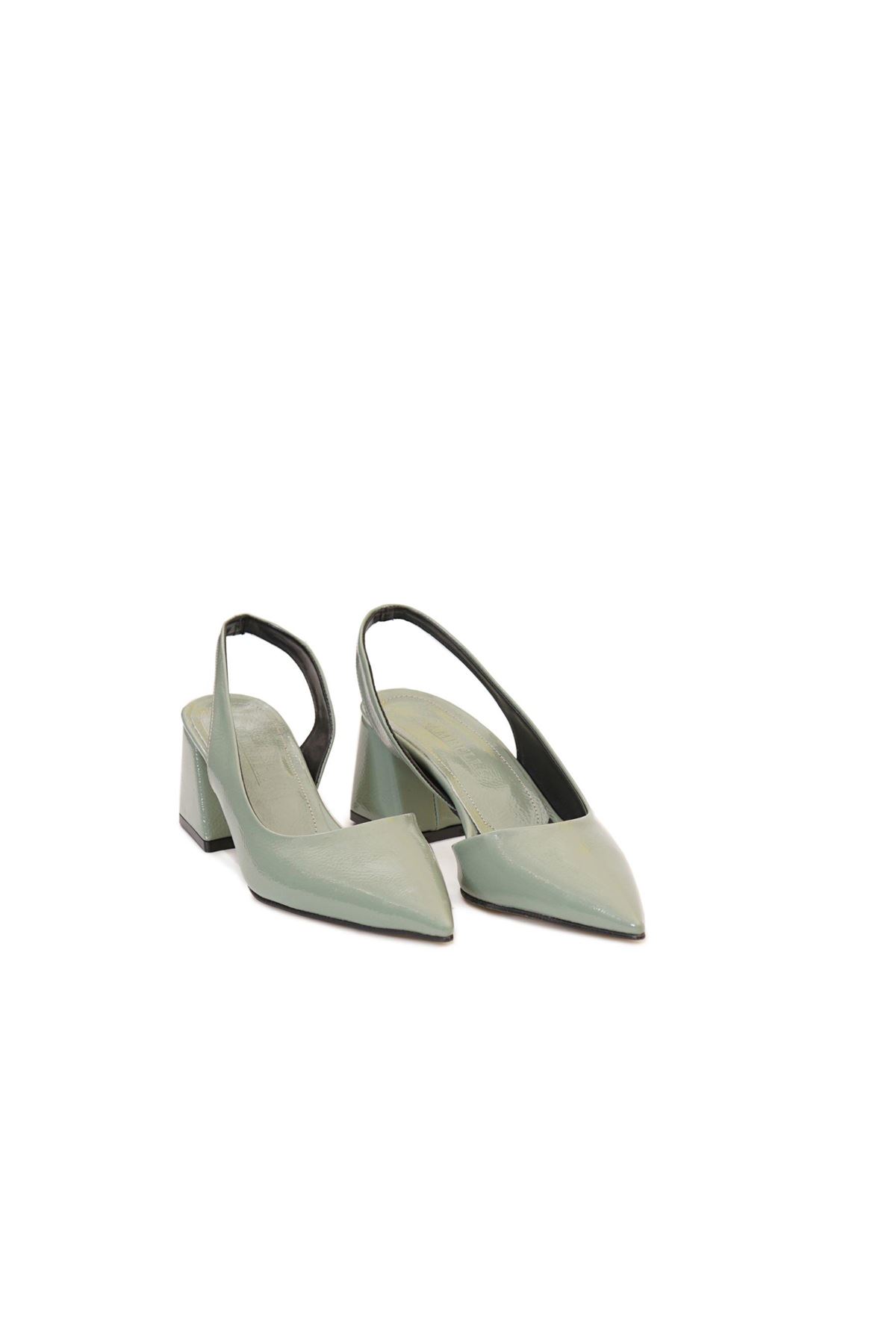 Kadın Kırışık Rugan Ayakkabı - Mint Yeşili