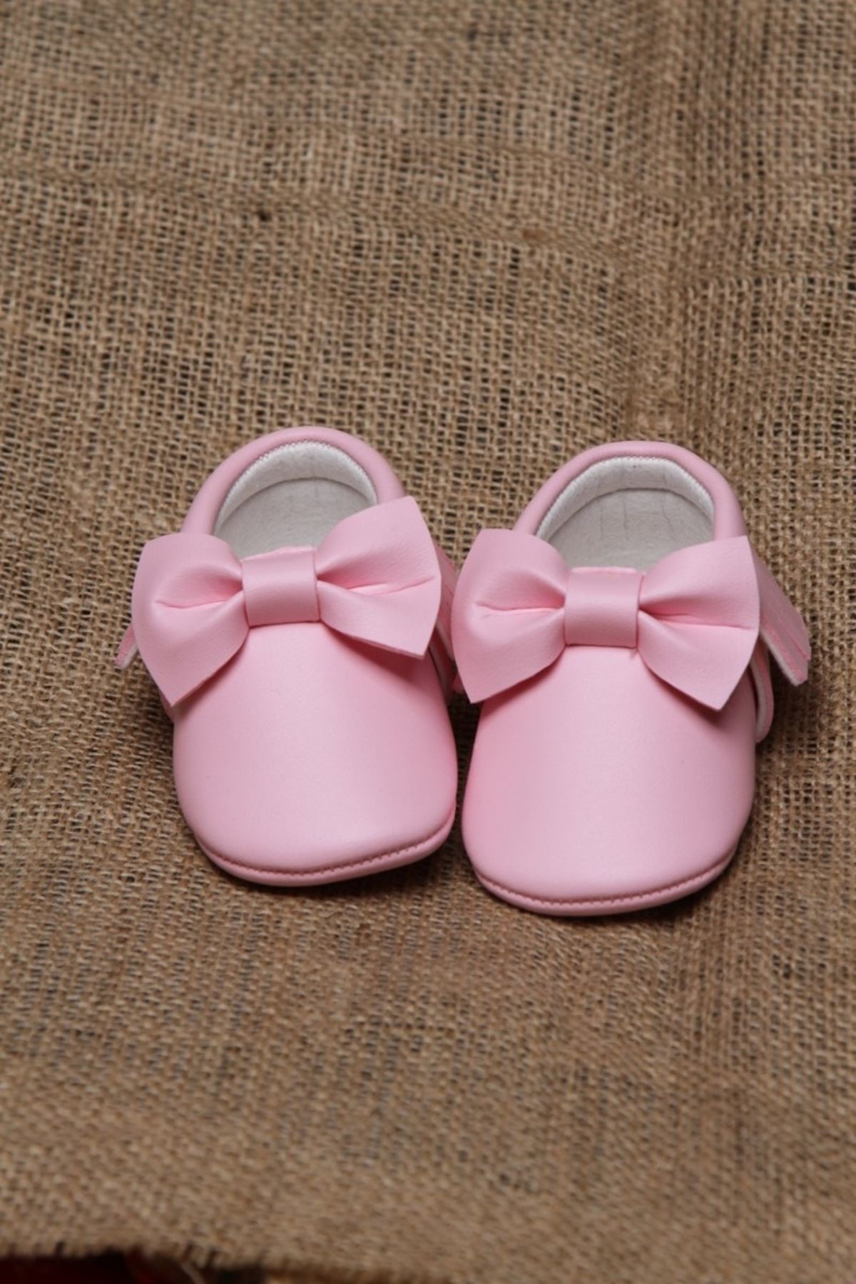 Baby Tuğra Fiyonklu Makosen Patik Bebek Ayakkabı - Pembe