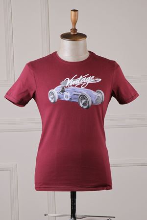 Erkek Baskılı T-Shirt - Bordo