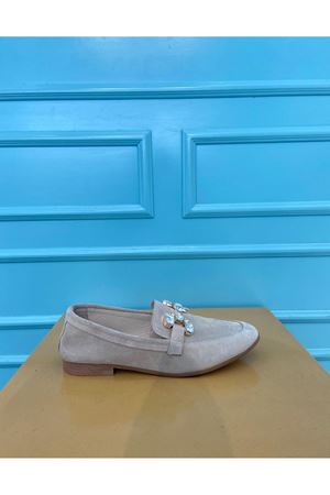   Linda Oval Burun Ön Taş Aksesuar Detay Hakiki Deri Kadın Loafer -TAŞ