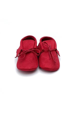 Baby Tuğra El Yapımı Bağcıklı Makosen Patik Bebek Ayakkabı - Kırmızı