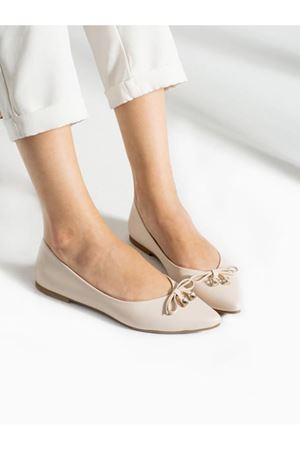 JİLL  Taş Fiyonk Kadın Babet-Krem