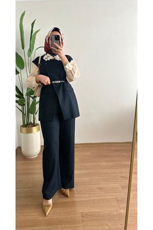 Tuğra Yelekli pantolon Takım-Lacivert