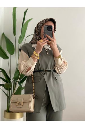 Tuğra Yelekli PantolonTakım-Mintyeşili