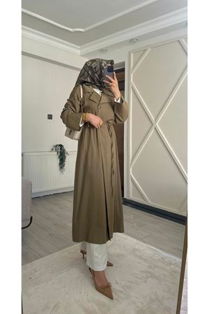  Apoletli Yazlık Trenç-Haki