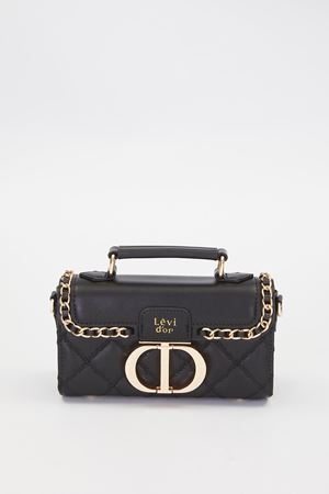 Metal Halka Detay Omuz Çantası-Siyah