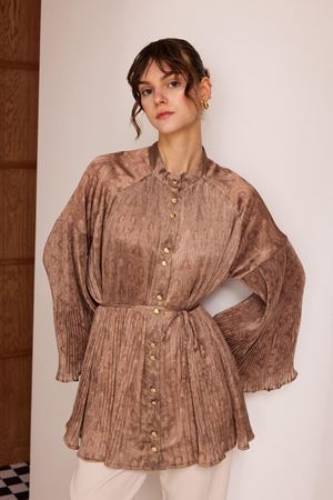  Morgela Desenli Piliseli Tunik-kahve