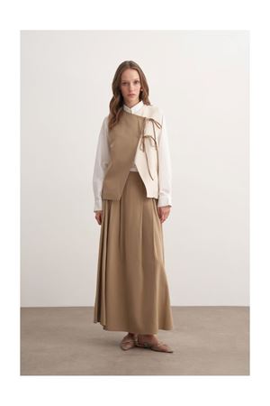 Garnili Yelekli Keten İkili Takım-vizyon