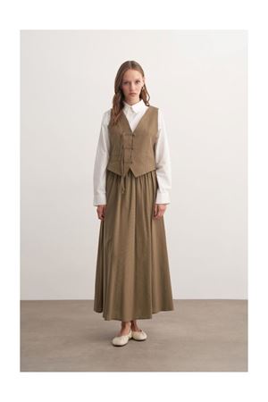 Yelekli Etekli Keten İkili Takım