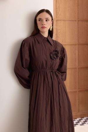 Ahel 6733 Elviz Güllü Kraş Etekli Elbise