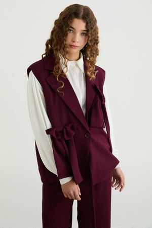 Darius Fiyonklu Yelek Takım - Bordo