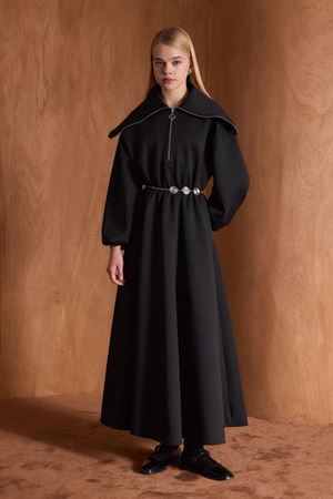 Aksesuar Detaylı Scuba Elbise - Siyah