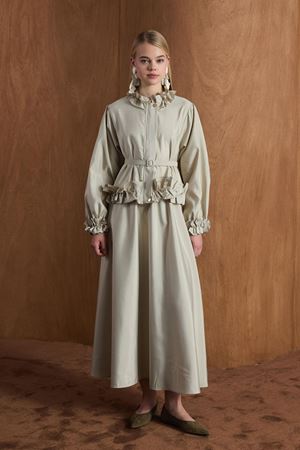 Amora Geniş Fırfırlı Takım - Çağla