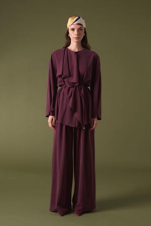 Corlie Omuzdan Volanlı Takım-Bordo