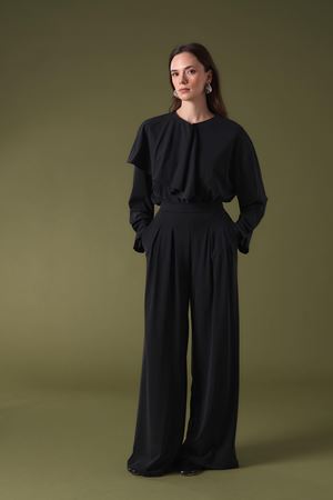  Corlie Omuzdan Volanlı Takım-Siyah