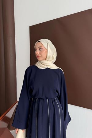 Aller Beli Lastikli Elbise - Lacivert