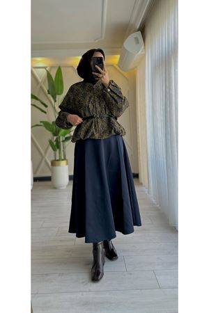  Etnik Desen Ceket-Kınayeşili