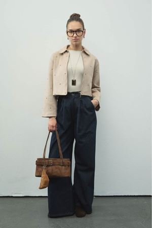 Premium Kısa Süet Bej Ceket