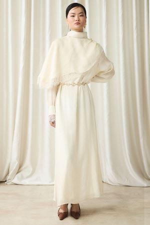  Aller Dantel Detaylı Elbise-Ekru