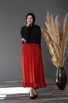 TUGRA BELİ LASTİKLİ SATEN ETEK