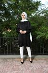 KADINTUĞRA  6022 OMUZ FIRFIRLI İPEK AYROBİN  TESETTÜR SALAŞ TUNİK