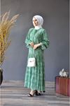 KADIN TUĞRA 1350 DESENLİ ŞİFON ELBİSE