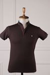 Erkek Nokta Desenli Polo Yaka T-Shirt - Bordo