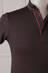 Erkek Nokta Desenli Polo Yaka T-Shirt - Bordo
