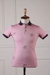Erkek Desenli Polo Yaka T-Shirt - Gül Kurusu