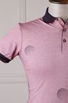 Erkek Desenli Polo Yaka T-Shirt - Gül Kurusu