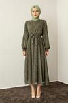 Kadın Etnik Desen Elbise - Yeşil