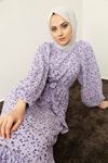 Kadın Keşkeşli Elbise - Lila
