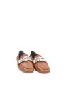 Kadın Çiçek Taşlı Loafer Ayakkabı - Taba
