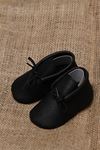 Baby Tuğra Bağcıklı Makosen Patik Bebek Ayakkabı - Siyah