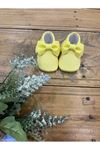 Baby Tuğra Fiyonklu Makosen Patik Bebek Ayakkabı - Limon Sarısı