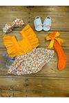 Baby Tuğra Kız Bebek Salopet Elbise - Oranj