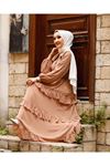  Kadın Bebe Yaka Kat Eblise-KOYU BEJ
