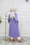Kolu Katlamalı Trenç-lila