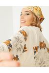 Kadın Oversize İşlemeli  Kap-krem