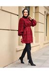  Kadın Robalı Ekose Tunik-bordo