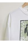 Erkek Oversize Yeşil Baskılı Sweat