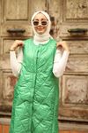 Kadın Baklava Desen Araboy Yelek-Yeşil