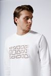 Üzeri Nakışlı Erkek Sweatshirt EKRU