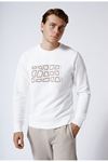 Üzeri Nakışlı Erkek Sweatshirt EKRU