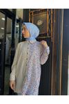 Desenli Çizgili Gömlek Tunik-mavi