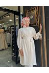  Boncuk Detay Uzun Tunik-TAŞ