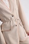 ŞERİT DETAYLI BLAZER CEKET TAKIM - TAŞ