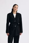 ŞERİT DETAYLI BLAZER CEKET TAKIM - SİYAH