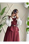 Hay Yelekli Etek Takım-Bordo